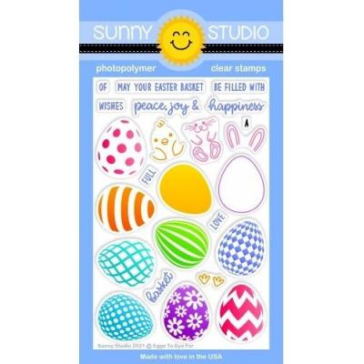 Sunny Studio Clear Stamps - Eggs To Dye For